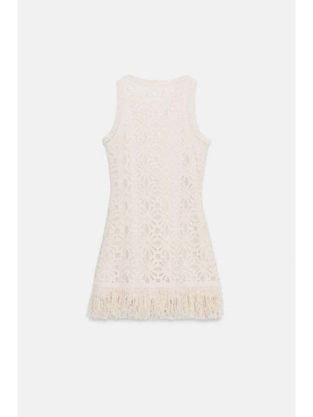 ZARA FRINGED CROCHET SHORT DRESS - Picture 8 of 9